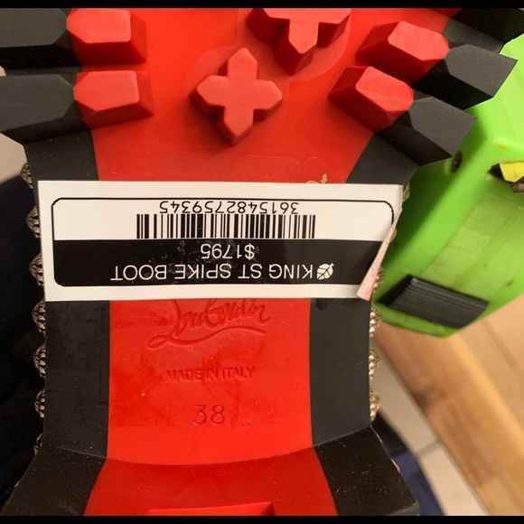 💯% Authentic!!!Christian Louboutin Black and Silver Ankle Boots - Picture 10 of 11